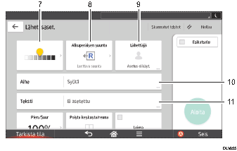 Käyttöpaneelin numeroitu näyttö