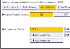 Illustration de l'écran du panneau de commande