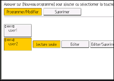 Illustration de l'écran du panneau de commande