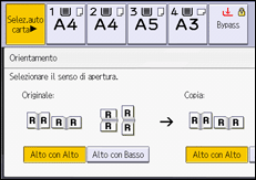 Illustrazione della schermata sul pannello di controllo