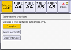 Illustrazione della schermata sul pannello di controllo