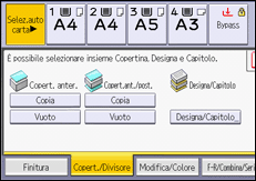 Illustrazione della schermata sul pannello di controllo