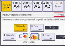 Illustrazione della schermata sul pannello di controllo