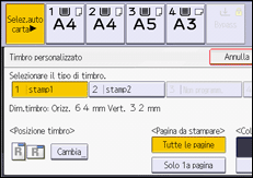 Illustrazione della schermata sul pannello di controllo