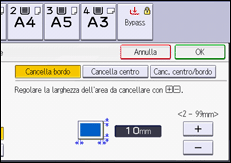 Illustrazione della schermata sul pannello di controllo