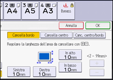 Illustrazione della schermata sul pannello di controllo