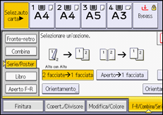 Illustrazione della schermata sul pannello di controllo