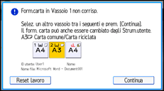 Illustrazione della schermata sul pannello di controllo