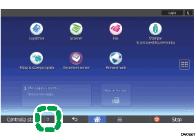 Illustrazione della schermata sul pannello di controllo