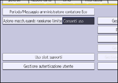 Illustrazione della schermata sul pannello di controllo