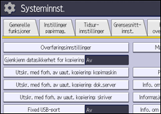 Illustrasjon av kontrollpanelet