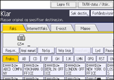 Illustrasjon av betjeningspanelet