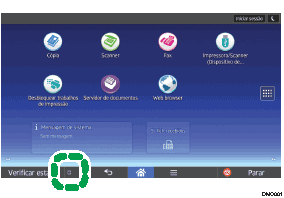 Ilustração do ecrã do painel de operação