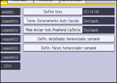 Ilustração do ecrã do painel de operação