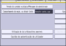 Ilustração do ecrã do painel de operação