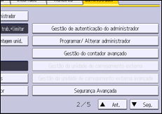 Ilustração do ecrã do painel de operação