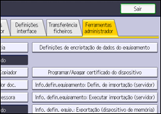 Ilustração do ecrã do painel de operação