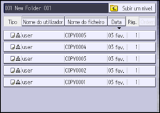 Ilustração do ecrã do painel de operação