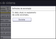 Ilustração do ecrã do painel de operação