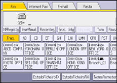 Ilustração do ecrã do painel de operação
