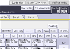 Ilustração do ecrã do painel de operação