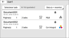 Ilustração do ecrã do painel de operação