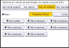 Ilustração da tela do painel de operação