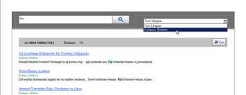 Arama sonucu g&ouml;r&uuml;nt&uuml;lenir