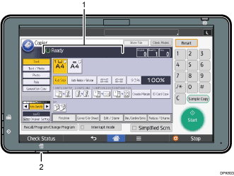 Control panel illustration numbered callout illustration