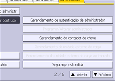 Ilustração da tela do painel de operação