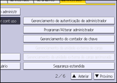 Ilustração da tela do painel de operação