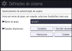 Ilustração da tela do painel de operação