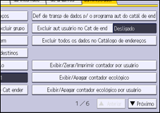 Ilustração da tela do painel de operação