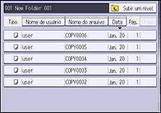 Ilustração da tela do painel de operação