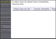 Ilustração da tela do painel de operação