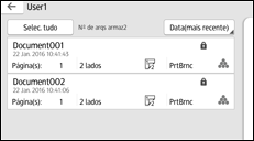 Ilustração da tela do painel de operação