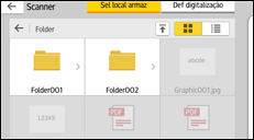 Ilustração da tela do painel de operação