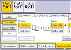 Ilustração da tela do painel de operação