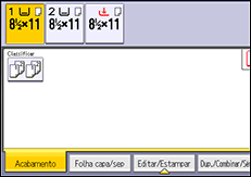 Ilustração da tela do painel de operação