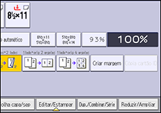 Ilustração da tela do painel de operação