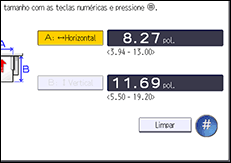 Ilustração da tela do painel de operação
