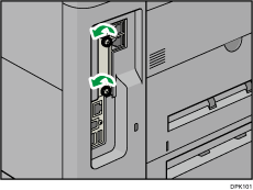 Ilustração da parte traseira do equipamento