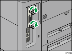 Ilustração da parte traseira do equipamento
