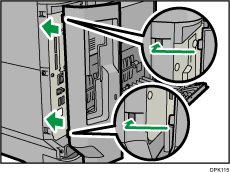 Ilustração da parte traseira do equipamento