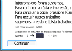 Ilustração da tela do painel de operação