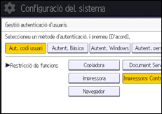Il·lustració de pantalla del panell d'operacions