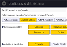 Il·lustració de pantalla del panell d'operacions