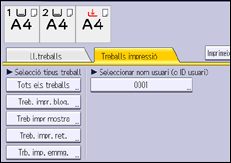 Il·lustració de pantalla del panell d'operacions
