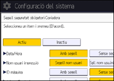 Il·lustració de pantalla del panell d'operacions