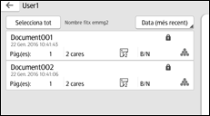 Il·lustració de pantalla del panell d'operacions
